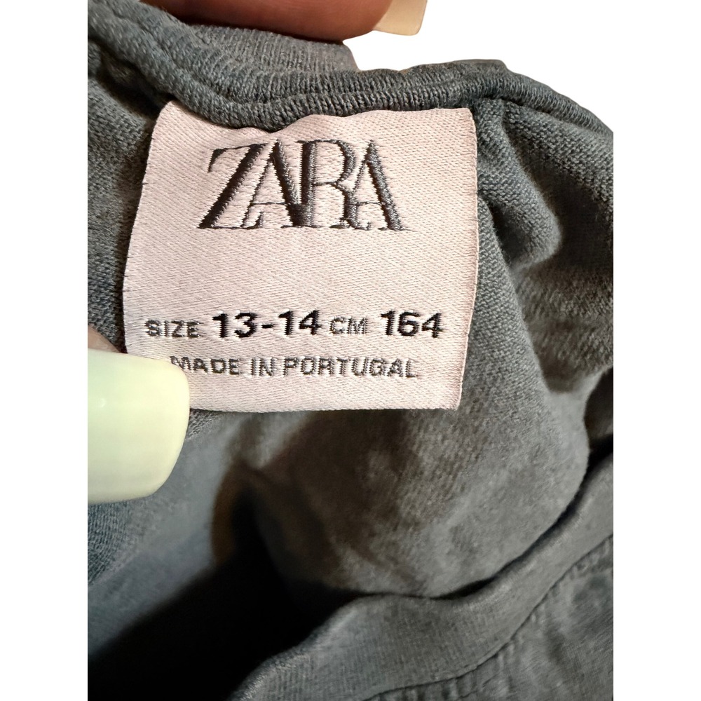 Zara Kids Anime Graphic T-Shirt Grey Break The Routine Japanese Text Size 13-14 - Picture 4 of 4